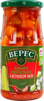 Кабачки мариновані з кетчупом чилі стерилізовані Верес с/б 430г