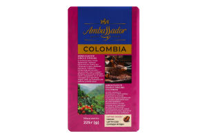 Кофе жареный молотый Colombia Single origins Ambassador м/у 225г