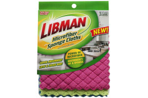 Libman Microfiber Sponge Cloths - 3 CT
