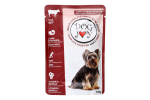Корм вологий повнораціонний для дорослих собак з яловичиною в соусі Dog Joy д/п 100г