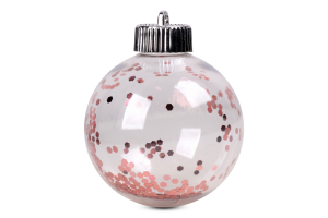 Прикраса ялинкова Куля з рожев зірками 8см 833971