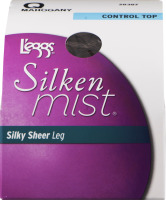 L'eggs Silken Mist Pantyhose Q Control Top Silky Sheer Leg Mahogany