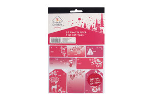 Smart Living Holiday Peel 'N Stick Foil Gift Tags - 52 CT