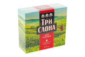 Чай чорний байховий листовий Три слона к/у 100г