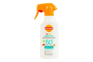 Молочко-спрей для лица и тела для чувствительной кожи солнцезащитное SPF 50+ Детское Carroten 270мл