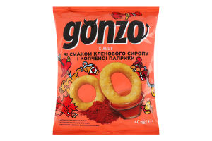 Кольца кукурузные со вкусом кленового сиропа и копченой паприки Gonzo м/у 40г