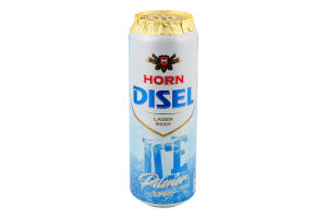 Пиво 0.568л 4.7% світле фільтроване пастеризоване Ice Pilsner Horn Disel з/б