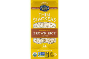 Lundberg Organic Thin Stackers Puffed Grain Cakes Brown Rice Salt-Free - 24 CT