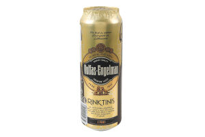 Пиво 0.568л 5.2% світле фільтроване пастеризоване Rinktinis Premium Lager Volfas Engelman з/б