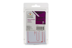 Smart Living Name Badge Labels Self-Adhesive - 25 CT