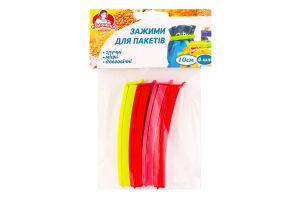 Зажими д/пакетів 10см 4шт Помічниця