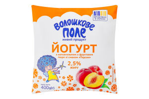 Йогурт 2.5% с наполнителем с фруктовым пюре Персик Волошкове поле м/у 400г