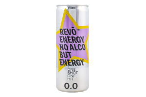 Напій енергетичний безалкогольний сильногазований Виноград Енерджі Revo з/б 250мл