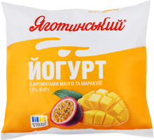 Йогурт 1.5% питний з ароматами манго та маракуї Яготинський м/у 400г