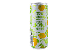 Напиток безалкогольный соковый среднегазированный со вкусом лайма Lemonade Don Simon ж/б 330мл