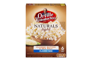 Orville Redenbacher's Naturals Light Gourmet Popping Corn Classic Bag Classic Butter & Sea Salt - 6 CT