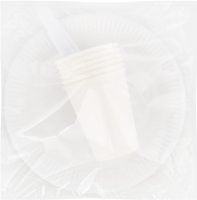 Набор посуды одноразовой на 6 персон Бумажный ТМ "1" 1шт