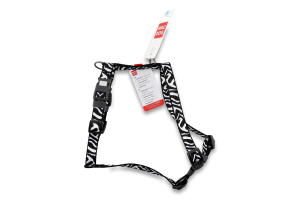 Шлея д/собак Зебра з QR паспортом анатомічна H-образна нейлон пластиковий фастекс р.S 15мм A30-45см B36-45см WauDog