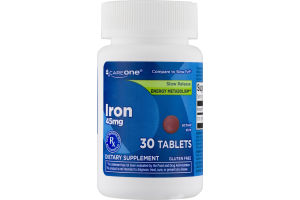 CareOne Iron 45mg Tablets - 30 CT