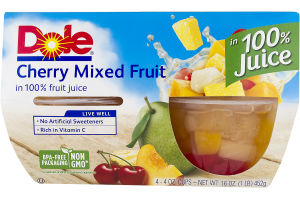 Dole Cherry Mixed Fruit in 100% Fruit Juice - 4 CT