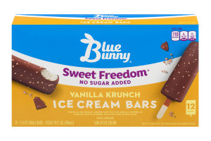 Blue Bunny Sweet Freedom Ice Cream Bars Vanilla Krunch - 12 CT