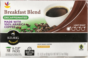 Ahold Breakfast Blend Decaffeinated 100% Arabica Coffee K-Cup Packs - 12 CT