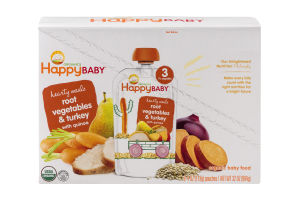 HappyBaby Organics Baby Food Hearty Meals 3 Root Vegetables & Turkey - 8 CT
