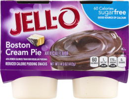 JELL-O Sugar Free Pudding Snacks Boston Cream Pie Flavor - 4 CT