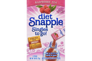 Snapple Singles To Go Diet Raspberry Tea Energy Iced Tea Mix- 8 CT