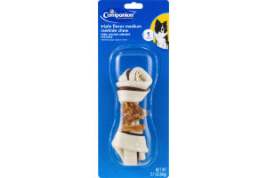 Companion Triple Flavor Medium Rawhide Chew Pork, Chicken and Beef For Dogs - 1 CT