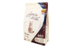 Корм д/дорослих котів з куркою сухий 2кг How Meow