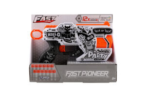 Іграшка Пістолет механічний з барабаном та м'якими набоями 12шт Fast Pioneer
