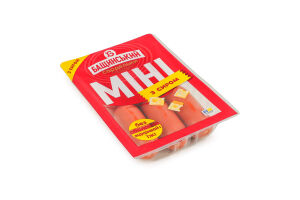 Сардельки вареные Мини с сыром Бащинський охл 1с лоток 0.28кг