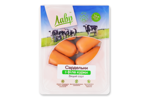 Сардельки из филе курицы Лавр в/с лоток 400г