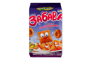 Завтраки сухие с добавками с ирисо-сливочным вкусом Подушечки крупяные Вкусная забава Золоте Зерно м/у 100г