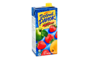 Сок с мякотью стерилизованный Яблоко-клубника Добрий Ранок т/п 1л