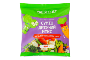 Суміш овочева швидкозаморожена Дитячий мікс Yarofruit м/у 400г