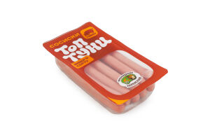 Сосиски варені Топтуни зі свининою Укрпромпостач-95 в/с лоток 0.38кг