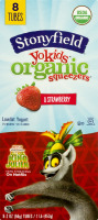 Stonyfield Yokids Organic Lowfat Yogurt Squeezers Strawberry - 8 CT