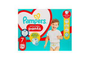 Трусики-підгузники для дітей 17+кг 7 Pants Pampers 74шт