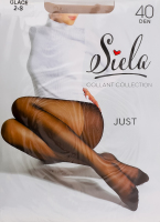 Колготки жіночі еластичні напівматові з посиленими шортиками Siela Collant Collection Just 40den 2 glace