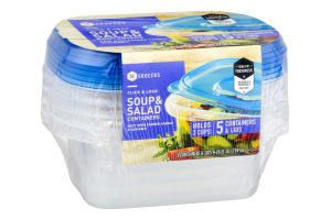 SE Grocers Click & Lock Containers Soup & Salad - 5 CT