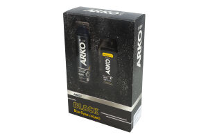 Набор подарочный Гель для бритья и умывания 2в1 200мл + Гель для душа и шампунь 2в1 260мл Black Arko Men 1шт