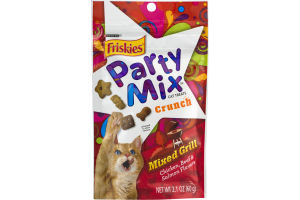 Purina Friskies Party Mix Cat Treats Mixed Grill Chicken, Beef & Salmon Flavors