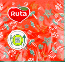 Серветки паперові Golden Line Ялинкові прикраси 2шари 33*33см 20шт Ruta