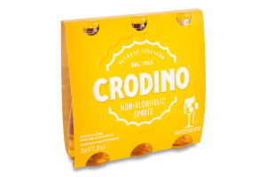 Напиток безалкогольный газированный на ароматизаторах аперитивный Spritz Crodino к/у 3х0.175л