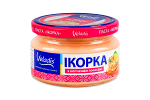 Паста з ікрою атлантичних риб з копченим лососем Ікорка Veladis с/б 160г