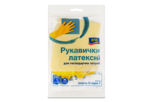 Перчатки латексные для хозяйственных нужд M Aro 1пара