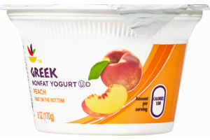 Ahold Greek Peach Fruit on the Bottom Nonfat Yogurt