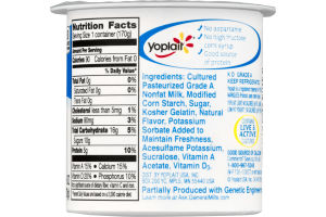 Yoplait Light Fat Free Yogurt Vanilla